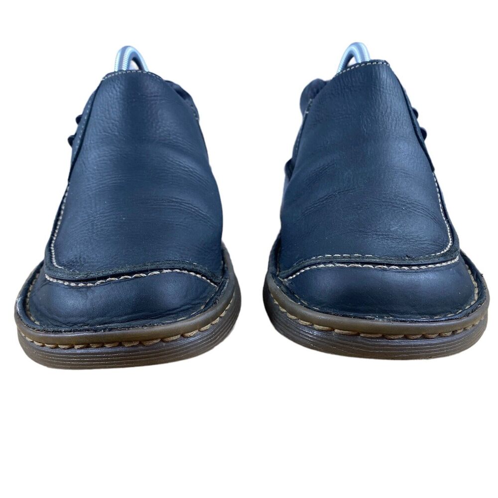 Dr Doc Martens Shoes Mens 8 2B18 Airwair Heels Slip On Moccasin Black Leather - Picture 2 of 12